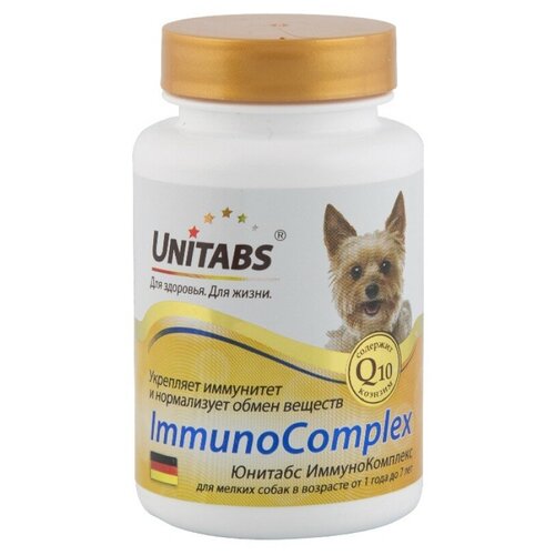 Кормовая добавка Unitabs ImmunoComplex для мелких собак , 100 таб. добавка в корм unitabs prebiotic для кошек и собак 100 таб