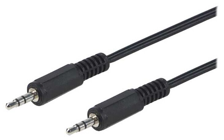 Кабель аудио-стерео 3,3 мм защелка Plug/Plug Schwaiger, черный, 1,5 метра