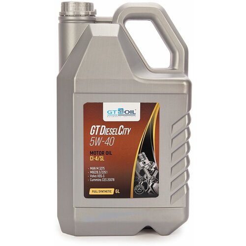 GT OIL 8809059408278 Масло моторное GT Diesel City, SAE 5w40, API CI-4/SL, 6 л