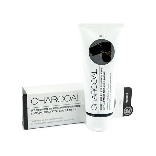 Jigott Гель-пилинг с древесным углем - Premium facial charcoal peeling gel