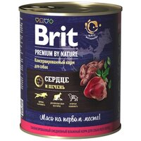 Влажный корм для собак Brit Premium by Nature, сердце, печень 6 шт. х 850 г