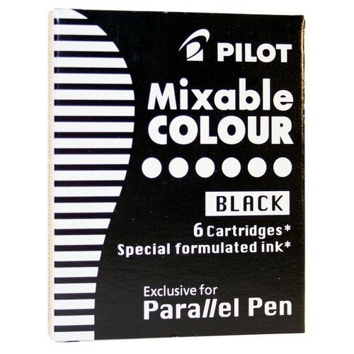 Картридж чернильный Pilot, набор 6 штук для Parallel Pen (каллиграфия), чёрный pilot упаковка 6 картриджей для pilot parallel pen красные