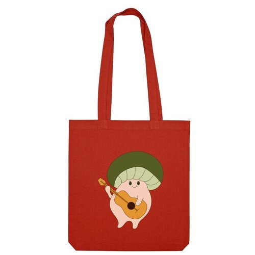 Сумка шоппер Us Basic, красный сумка забавный гриб с гитарой mushroom зеленый