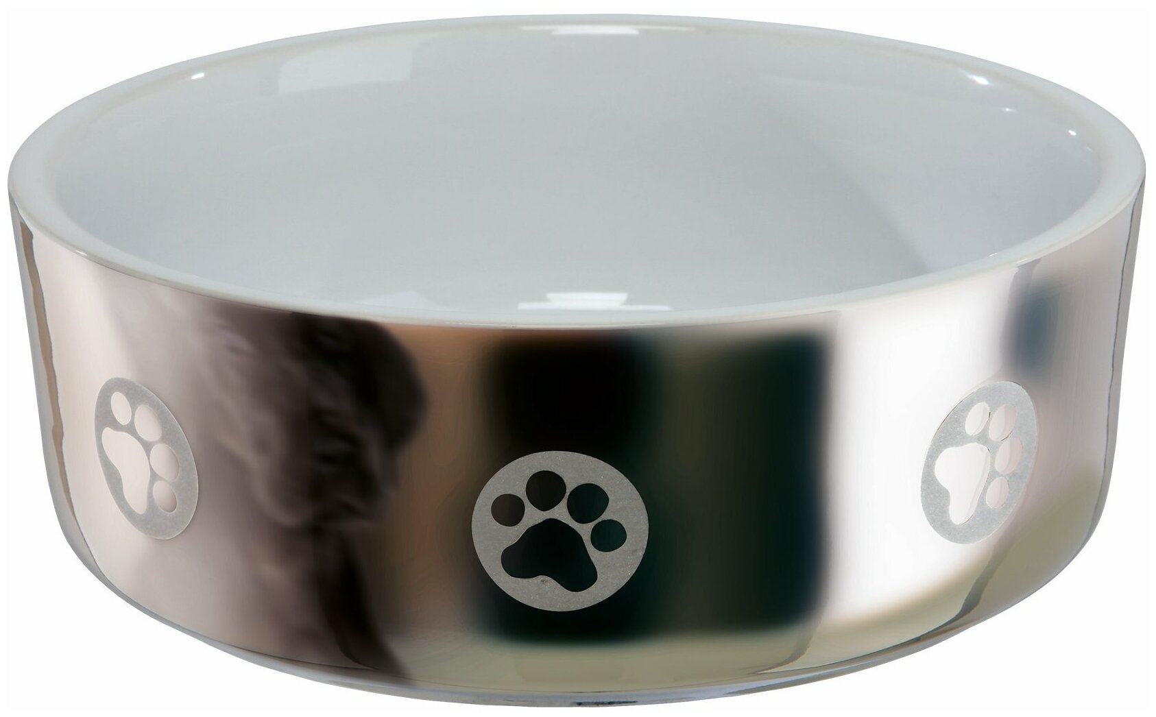 Миска для собак Trixie Ceramic Bowl S, размер 12см., серебряный / белый