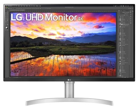 Монитор LG LCD 31.5'' [16:9] 3840x2160(UHD 4K) IPS, nonGLARE, 350cd/m2, H178°/V178°, 1000:1, 1.07B, 5ms, 2xHDMI, DP, Height adj, Tilt, Speakers, 2Y, White