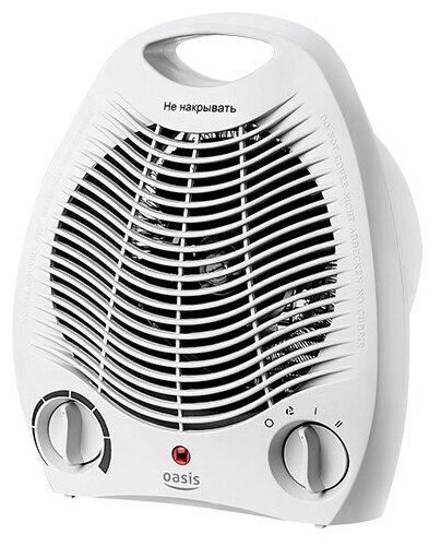 Тепловентилятор Oasis SB-20R (2000Вт, 2 режима работы 1000/2000Вт, регулятор темп, до 20 м²)белый