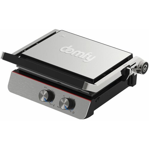 Электрогриль DOMFY Metal DSM-EG502, черный и серебристый электрогриль domfy metal dsm eg502