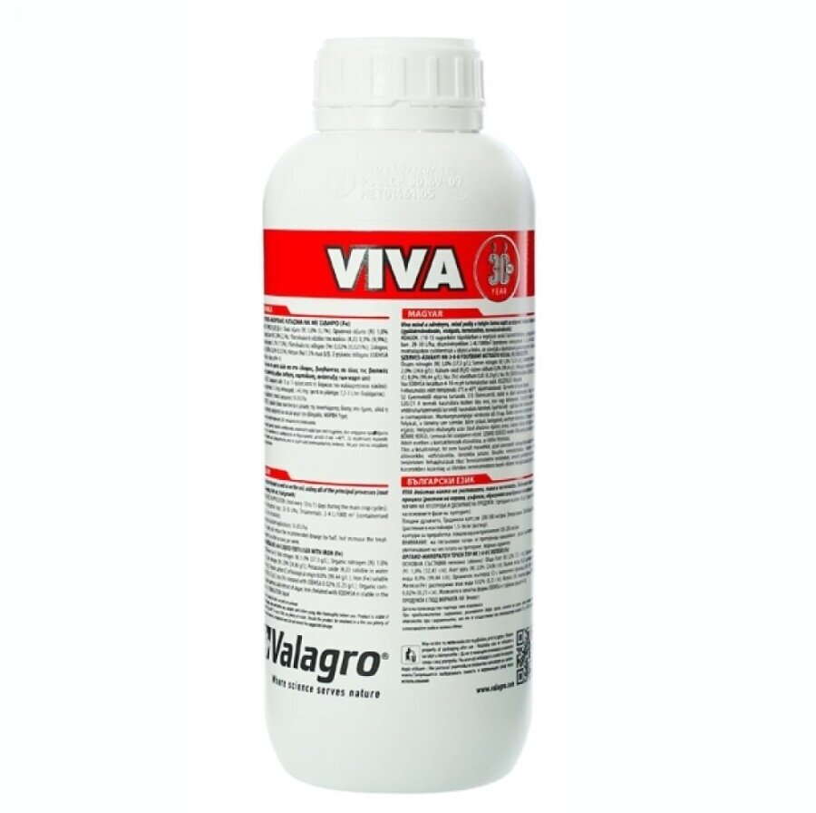 Удобрение Вива 1л (VIVA) Valagro, Активатор и регулятор роста, БИОстимулятор гармонизирует и улучшает рост всего растения - фотография № 3