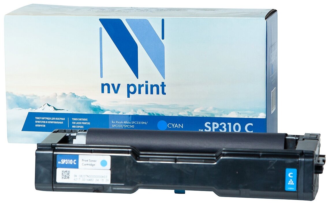 Лазерный картридж NV Print NV-SP310C для для Ricoh Aficio SPC231DN, SPC232, SPC242 (совместимый, голубой, 2500 стр.)