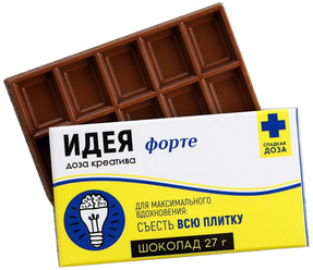Шоколад Фабрика Счастья Идея форте молочный, 32% какао, 27 г