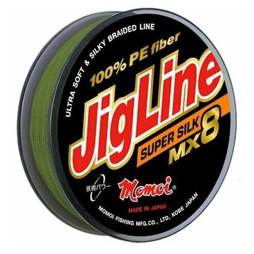 Плетеный шнур JigLine MX8 Super Silk 0,10 мм, 7,8 кг, 100 м, зеленый