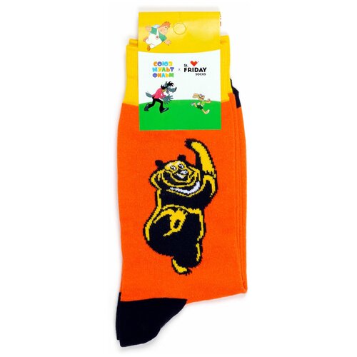 Носки St. Friday Носки с рисунками St.Friday Socks x Союзмультфильм, размер 38-41, оранжевый, черный, желтый