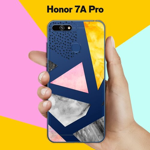 силиконовый чехол мраморные треугольники на honor 30s Силиконовый чехол Мраморные треугольники на Honor 7A Pro