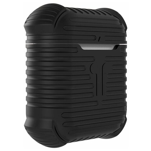 фото Чехол для наушников eva airpods 1/2 с карабином - чёрный (cbap15b)