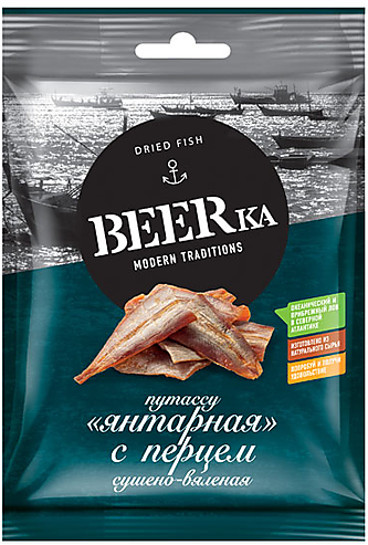 Beerka, путассу с перцем сушёно-вяленая, 40 г