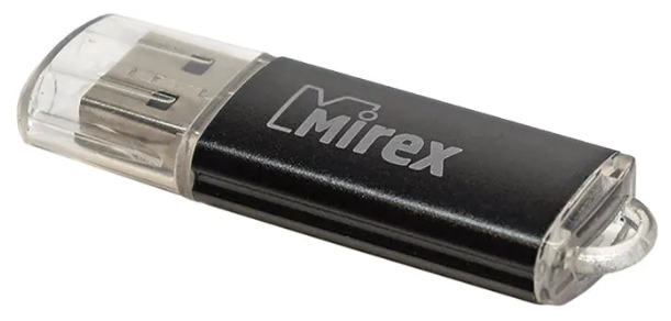 Флешка Mirex UNIT BLACK 64 Гб USB2.0 чт до 25 Мб/с зап до 15 Мб/с черная