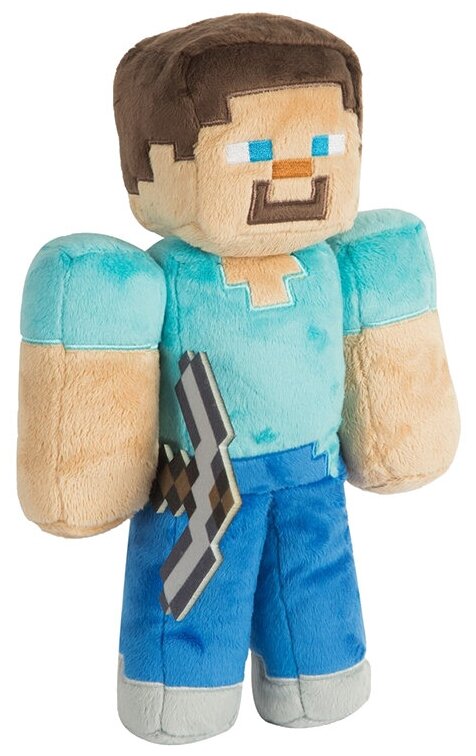 Мягкая игрушка Jinx Minecraft Steve, 30 см, голубой