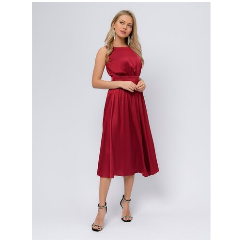 фото Платье 1001dress, размер 54, бордовый