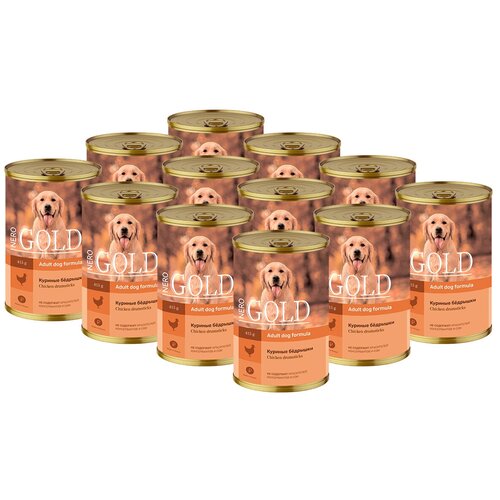 nero gold nero gold adult dog venison Влажный корм для собак Nero Gold курица 1 уп. х 12 шт. х 415 г (для мелких и средних пород)