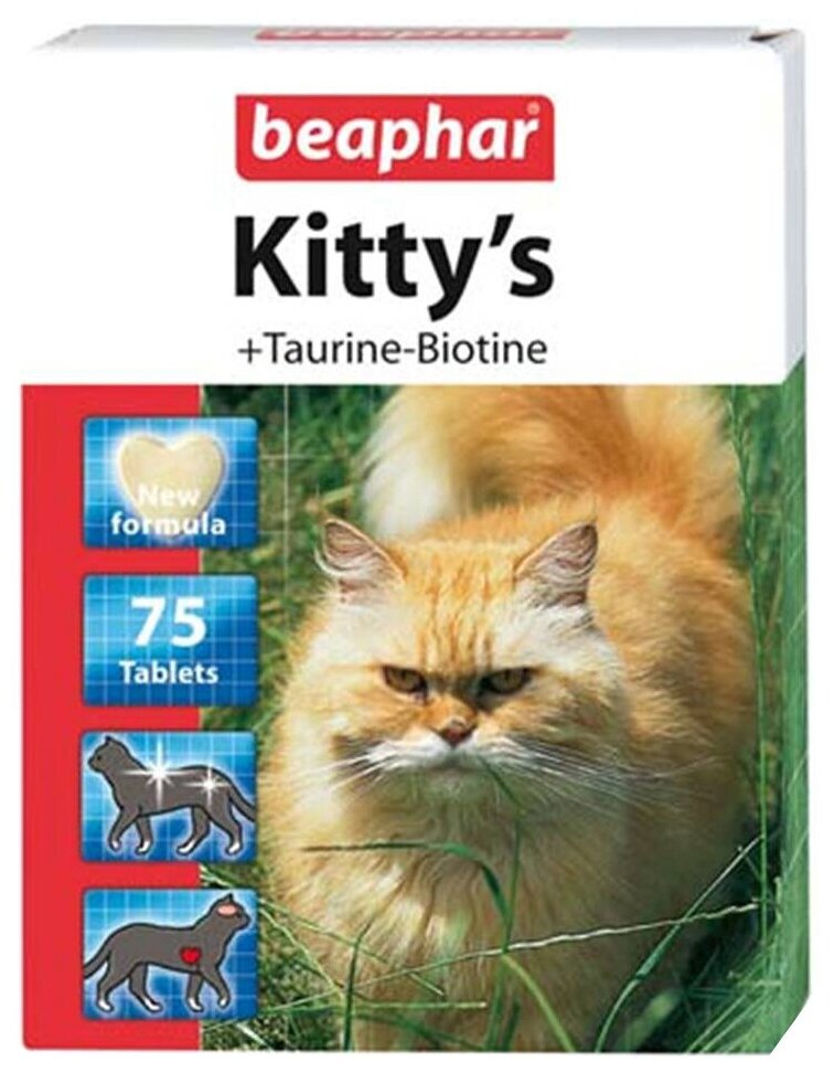 Кормовая добавка Beaphar Kitty's Taurine + Biotin , 75 таб.