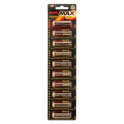Батарейка Kodak Max Alkaline AA (LR6), в упаковке: 10 шт. батарейка kodak max super alkaline ag0 в упаковке 10 шт