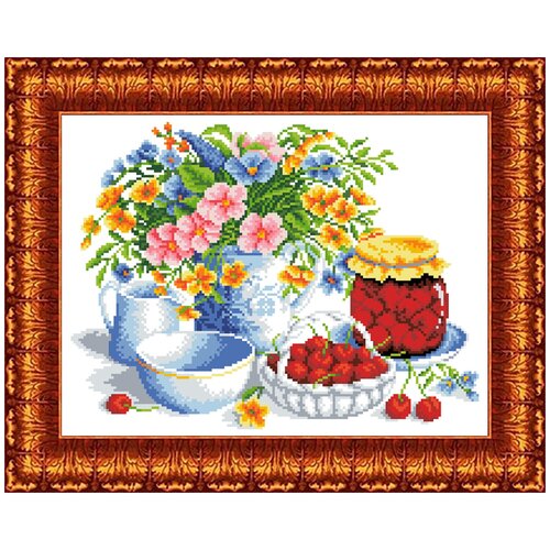 Канва с нанесенным рисунком Каролинка Вишневое варенье, 23Х30 см вишневое варенье tukлампой г