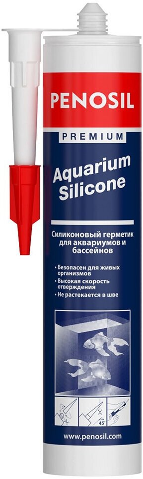 Герметик силиконовый для аквариумов Penosil Premium Aquarium Silicone, 280 мл, прозрачный