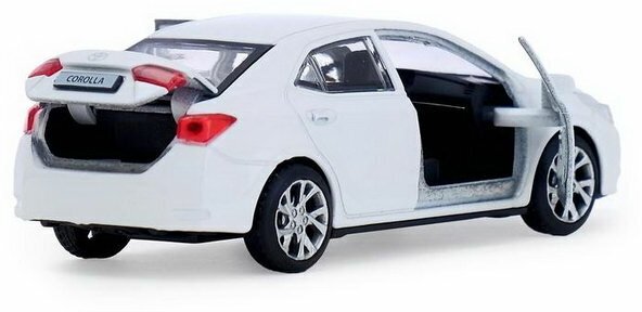 Машина металлическая Технопарк Toyota Corolla, 12 см, открываются двери, инерционная, белая - фотография № 7