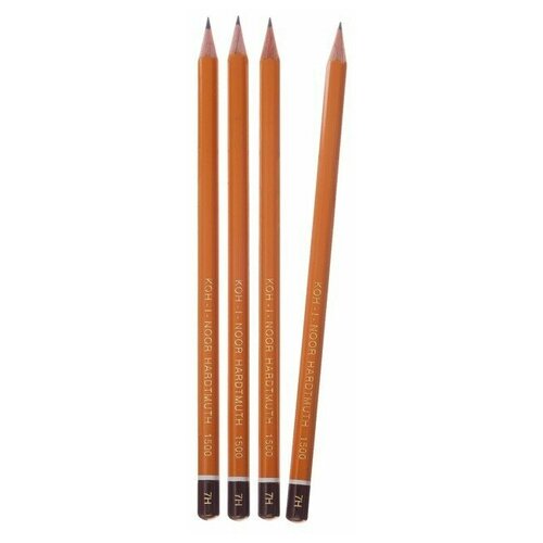 Набор профессиональных чернографитных карандашей 4 штуки koh-i-noor 1500 h7, лакированный корпус (3098863) action набор чернографитных карандашей yoohoo 4 шт yh ​alp185 ​4 4 шт