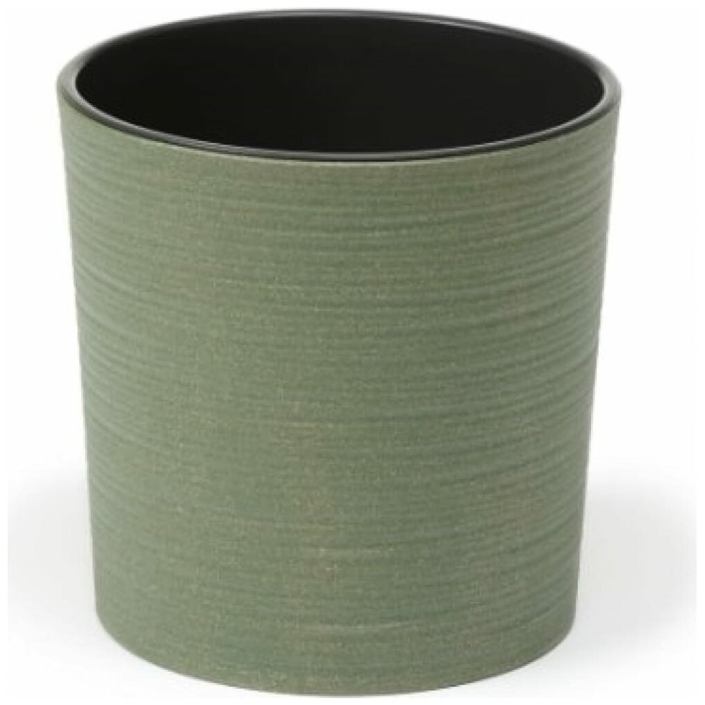 фото Пластиковый горшок с вкладкой «Мальва Эко Джуто», 30 см, цвет зелёный лес 4984604