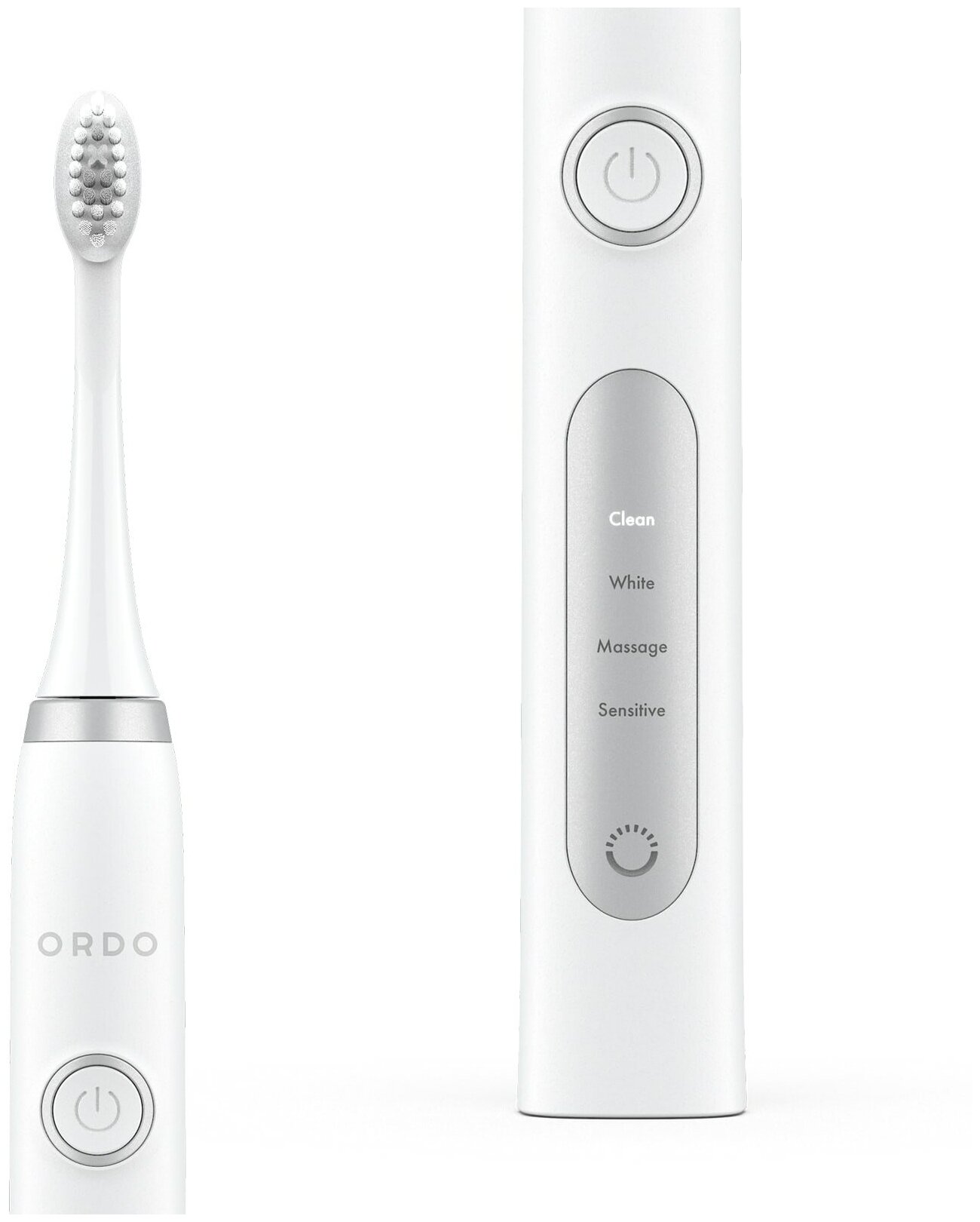 Электрическая зубная щетка ORDO Sonic+ звуковая, 4 режима чистки, таймер на 2 мин., USB зарядка, с влагозащитой, белая - фотография № 2