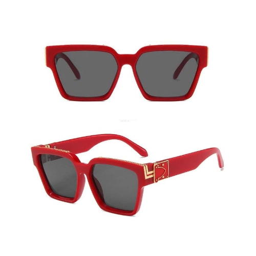 Солнцезащитные очки , красный женские квадратные пластиковые очки в стиле хип хоп в богемном стиле