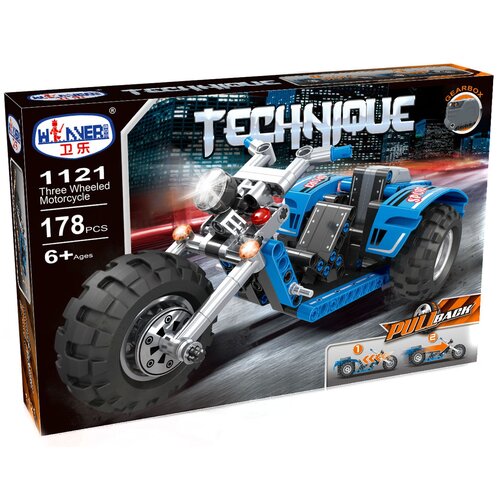 Конструктор Technique Техник (Technic) Мотоцикл синий инерционный Winner 1121 178 деталей