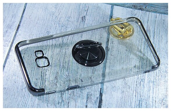 Чехол-накладка для Samsung J415 J4+ 2018 ELECTROPLATED TPU кольцо черный