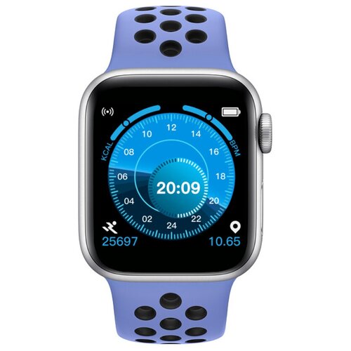 Умные часы BandRate Smart BRST55 серебристый/голубой/синий