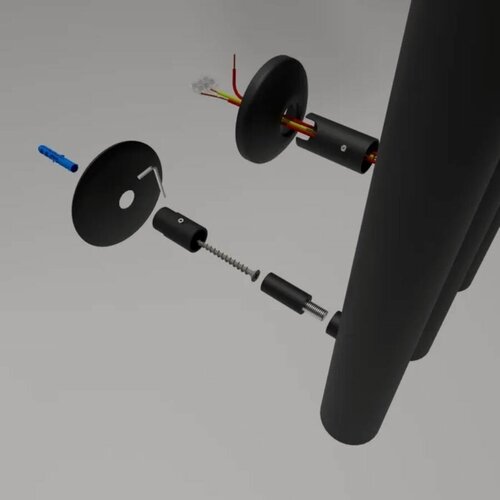 Изображение товара Полотенцесушитель электрический из стали под скрытый монтаж с таймером, 120х6см, чёрный 4 крючка Маргроид