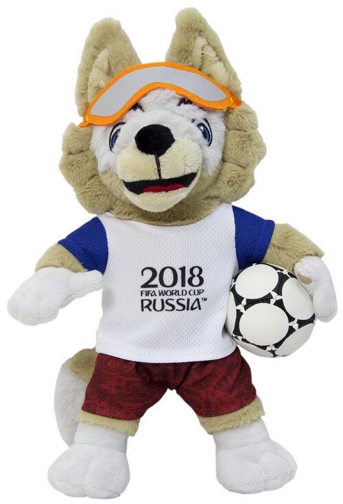 Мягкая игрушка 1 TOY FIFA-2018 Волк Забивака, 28 см, бежевый