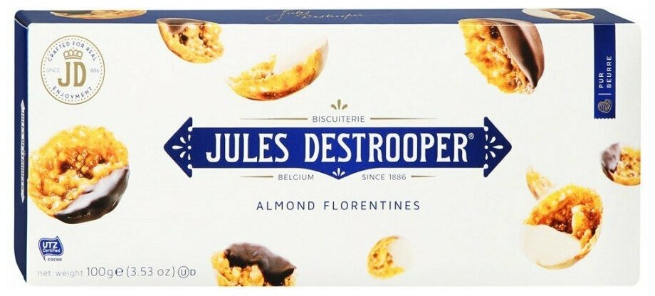 Печенье Бельгийское "Jules Destrooper" Печенье "Almond Florentines", 100 грамм - фотография № 6