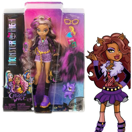 Кукла Монстр Хай Клодин Вульф (3-е поколение, 2022) (Monster High Doll Clawdeen Wolf) коллекционная кукла monster high clawdeen wolf with pet cat crescent creepover party