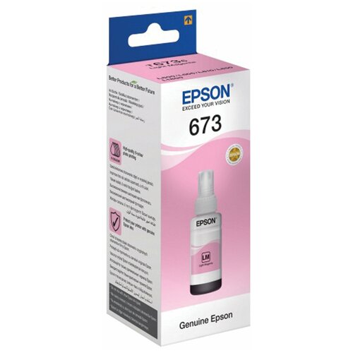 Чернила EPSON 673 (T6736) для СНПЧ Epson L800/L805/L810/L850/L1800, светло-пурпурные, оригинальные