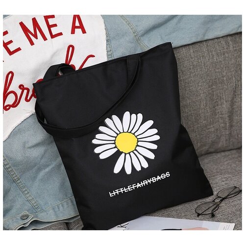 фото Сумка шоппер женская с принтом холщовая с замком handemade