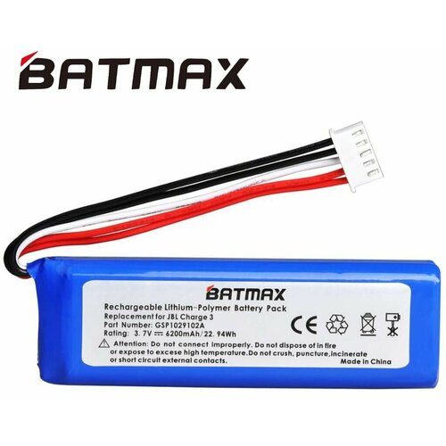 Аккумулятор BATMAX для колонки JBL Charge 3 6200 mAh аккумулятор run energy для jbl charge 3 3 7v 6200 mah li pol комплект отверток