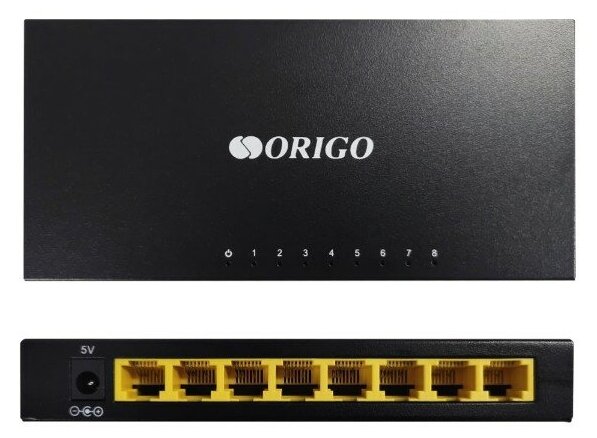 ORIGO Сетевое оборудование OS1208 A1A Неуправляемый коммутатор 8x100Base-TX, корпус металл