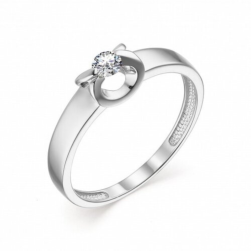 фото Кольцо diamant online, белое золото, 585 проба, бриллиант, размер 18.5, бесцветный