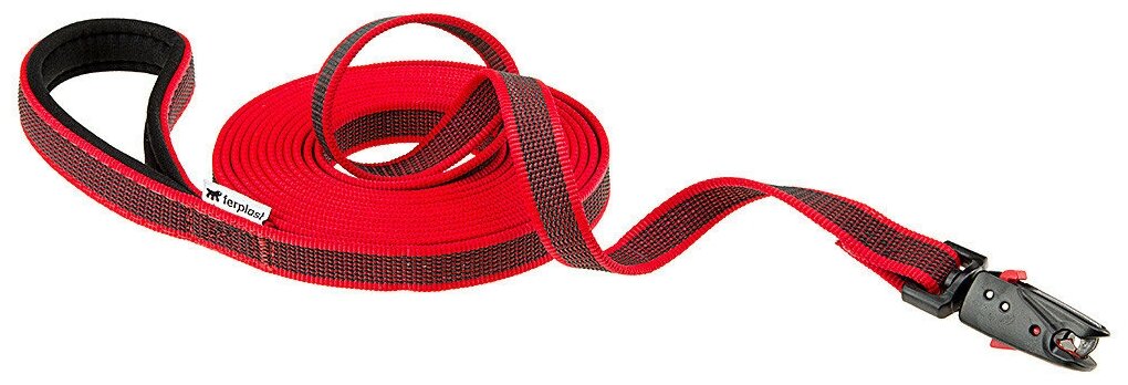 Нейлоновый поводок для собак DAYTONA GUMMY MATIC G20/500 с автоматическим карабином (красный)
