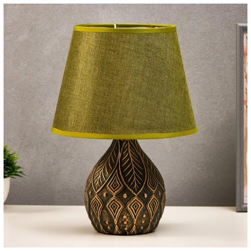 фото Лампа настольная risalux e14, 40 вт, черно-золотой, 23*23*32 см