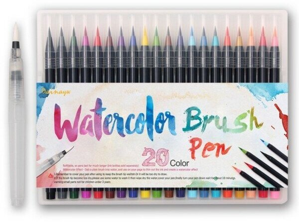 Набор акварельных маркеров SoulArt WaterColor Brush Pen, 20 цветов