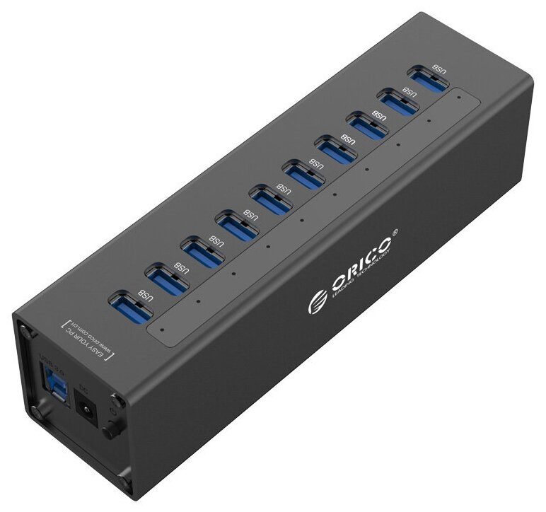 USB-концентратор Orico A3H10-BK 10xUSB-A 3.0 черный (ORICO-A3H10-BK)
