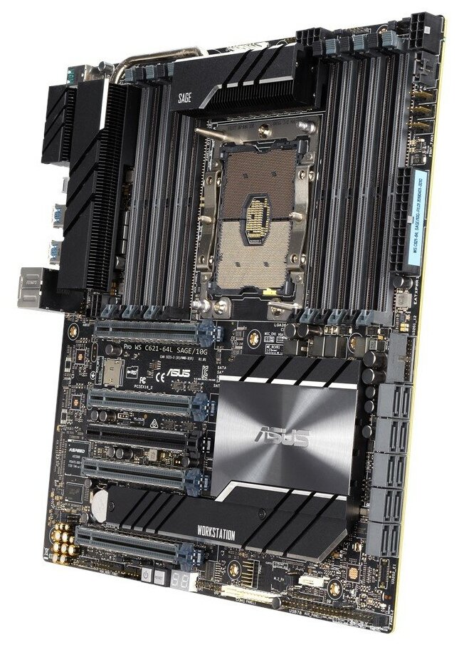 Материнская Плата Asus Pro WS C621-64L-SAGE10G Soc-3647 iC621 CEB 12xDDR4 8xSATA3 iX550 2х10GgbEth Ret
