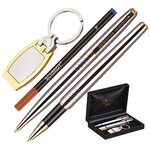 Набор пишущих принадлежностей Verdie ручка, роллер, брелок, деревянный футляр - изображение